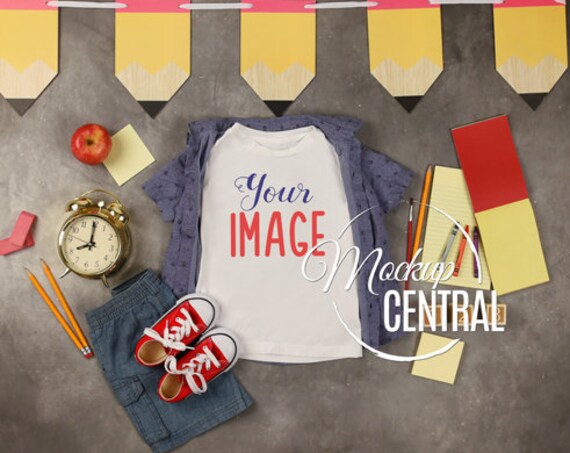 Blank White Youth Child Toddler School T-Shirt Mockup Graduation