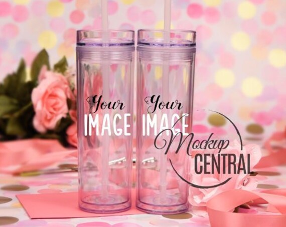 Download Clear Blank Tall Matching Skinny Party Tumblers Set 16 ...