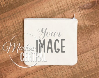 Blank White Canvas Zipper Bag Mockup Makeup Mock Up Bag Cosmetic Bag Styled Stock Photography Mockup On Wood Jpg Digital Download Free Logo 3d Mockups