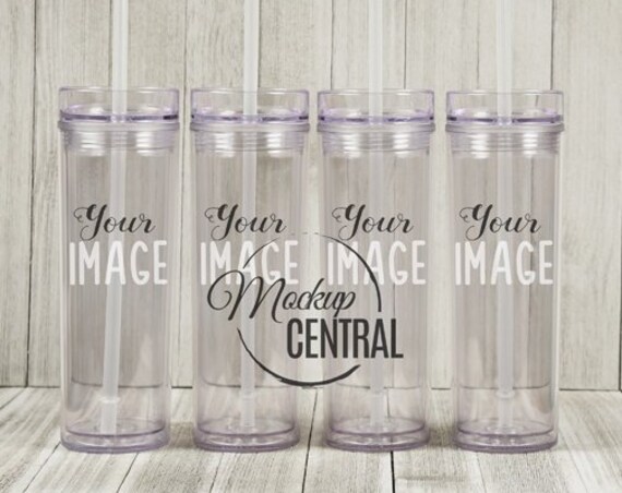 Clear Blank Tall 16 Oz Skinny Tumblers Party Set