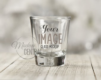 Blank Glass Shot Glass Mockup Template - Styled Stock Photography, Table Top Photo Graphic Design Mock Up, JPG Digital Download