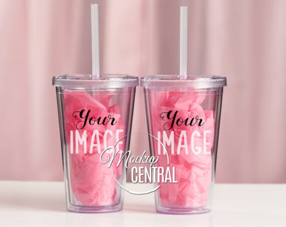 Download Baby Shower Birthday Party Clear Tumbler 16 Oz Cup - Free PSD Mockup Template, Design and Aset