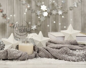 Kerst tabel product achtergrond mockup-leeg Styled Stock Fotografie, witte winter foto grafisch ontwerp mock up, JPG digitale download