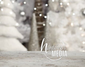 Lege witte kerst tabel Product achtergrond Mockup - stijl van de Stock Fotografie, Winter foto grafisch ontwerp Mock Up, JPG digitale Download