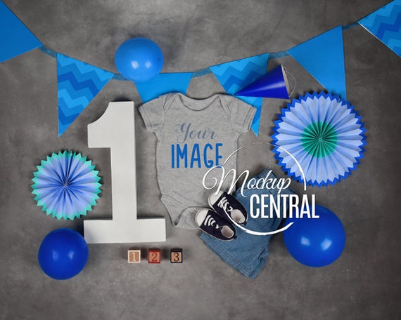 Blank Baby Gray One Piece Mockup First Birthday Boys Blank Baby Gray One Piece Mockup First Birthday Boys