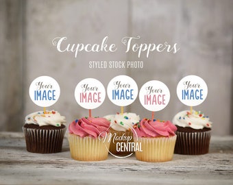 Download Free Blank Cupcake Toppers Labels Party Favors Birthday Party Mockup Photo Styles Stock Photography Mock Up On Wood Background Jpg Download Free Logo Mockups Free Psd Mockup Templates PSD Mockup Template