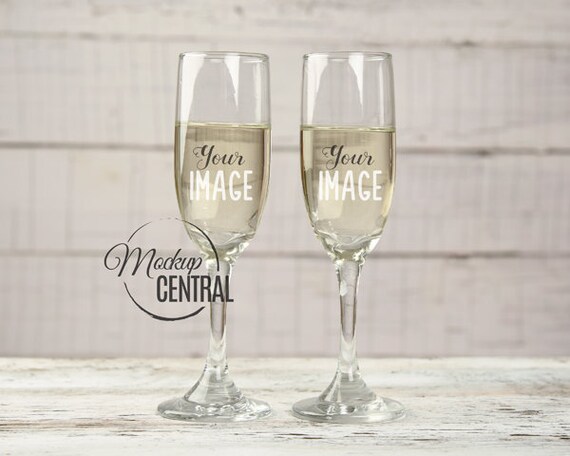 Blank White Clear Wine Glass Mockup Styled Stock