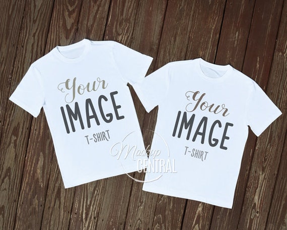 Download Matching Couple Twin Blank White T-Shirts Clothing Design ...