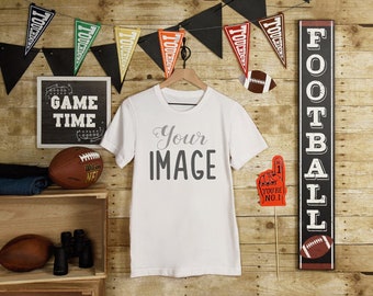 Download Blank White Football T-Shirt Apparel Mockup, Clothing ...