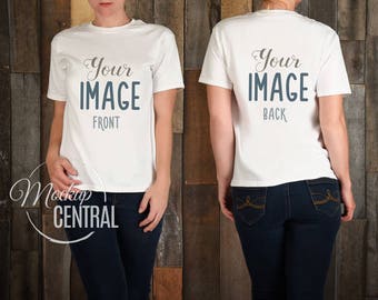 Download Blank White Women's T-Shirt Apparel Mockup Photo, Front ...