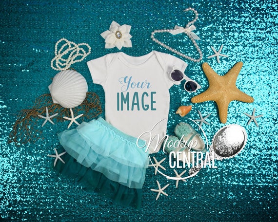 Blank Baby White One Piece Mockup Fashion Design Styled