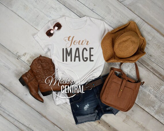 Blank White T-Shirt Apparel Mockup Womans Country Cowgirl Rustic Blank White T-Shirt Apparel Mockup Womans Country Cowgirl Rustic