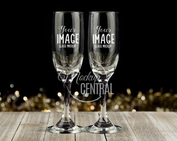Clear Matching Blank Party Tall Wine Glass Mockup Photo