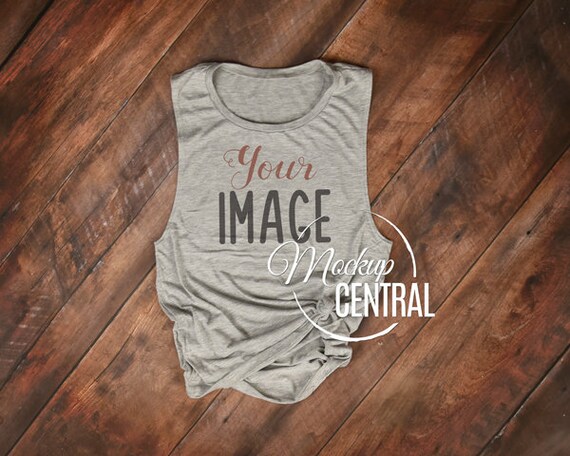 Download Blank Gray Bella Canvas Tank Top Apparel Mockup Ladies ...