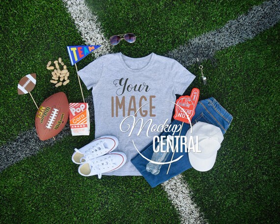 Blank Gray Football T-Shirt Apparel Mockup Top View Clothing Blank Gray Football T-Shirt Apparel Mockup Top View Clothing