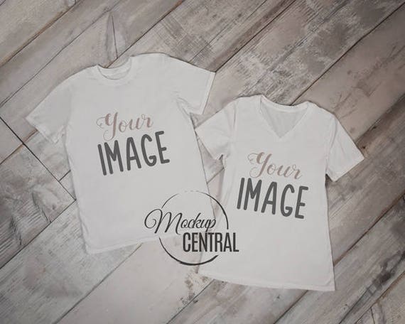 Download Free His Her Couples Twins Matching Blank White Top (PSD ...