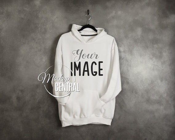 Download Blank White Hoodie Sweater Apparel Mockup On Hanger ...