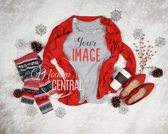 Download Free Womens Crew Neck Blank Gray T-Shirt Apparel Christmas Mockup (PSD) - New Download Product ...
