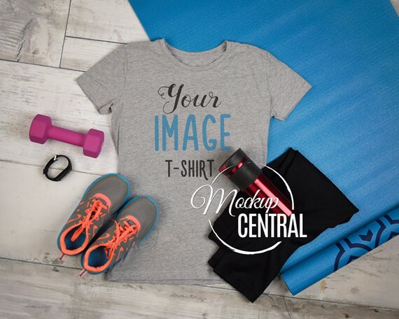 Download Free Blank Womans White Gym T-Shirt Apparel Mockup Fashion ...