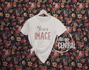 Download Free Woman S Blank White T Shirt Apparel Mockup Girl Fashion Design Stock Photography On Hanger Mock Up Shirt Flower Background Jpg Download Free Mockups Psd Mockups Templates PSD Mockup Template
