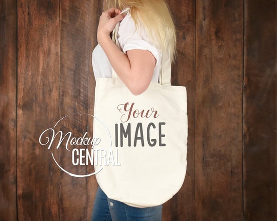Blank White Canvas Tote Bag Mockup Woman Model Holding Blank White Canvas Tote Bag Mockup Woman Model Holding
