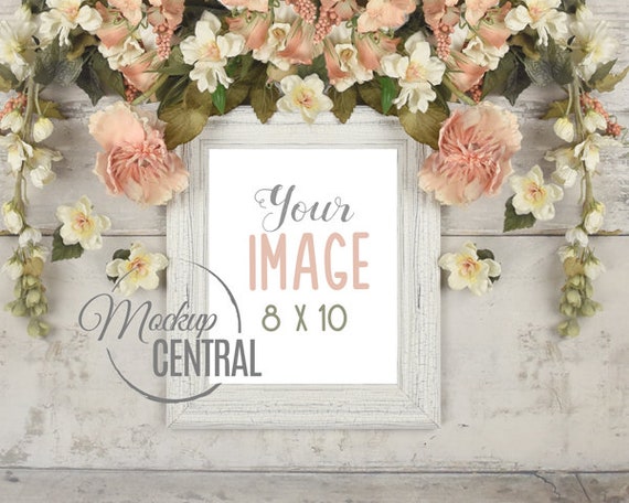 Vintage Blank Rustic Flower Wreath Frame Stock Photo