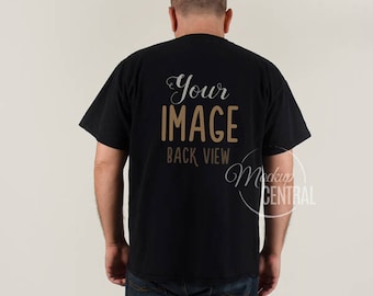 Download Free Blank Man S Black T Shirt Apparel Mockup Back View Fashion Design Styled Stock Photography Mock Up Shirt On White Background Men S Tshirt Free Psd Mockups PSD Mockup Template