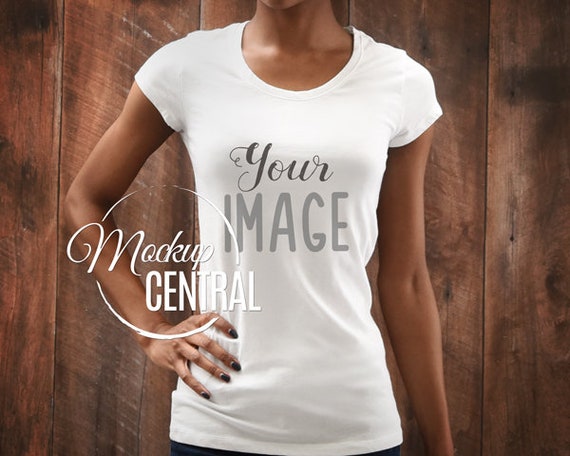 Download African American Womans White Round Neck T-Shirt Apparel ...