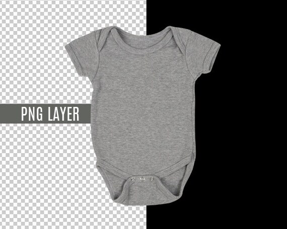 Download Transparent Png Cutout Blank Gray Baby Onepiece Mockup ...