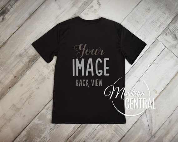 Blank Back View Black T-Shirt Apparel Mockup Unisex Fashion Blank Back View Black T-Shirt Apparel Mockup Unisex Fashion