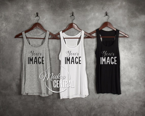 Blank Bella Canvas Tank Top Apparel Mockup White Black