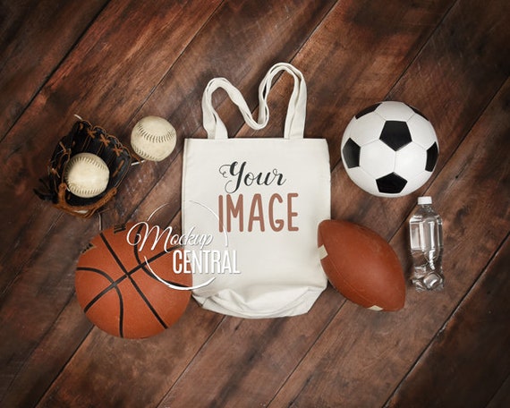 Blank White Canvas Tote Bag Mockup Football Soccer Sport