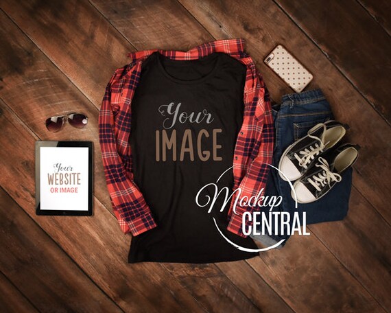 Blank Black T-Shirt Apparel Mockup Fashion Styled Stock Photography