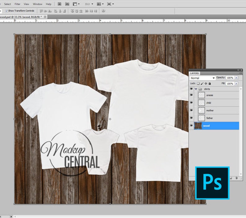 Download Photoshop Template Matching Family Blank White T-Shirt and ...