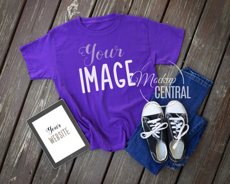 Blank Purple T-Shirt Top Apparel Mockup Fashion Design ...