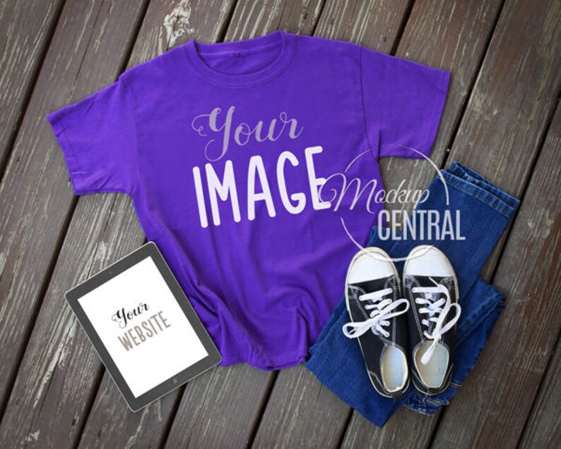 Blank Purple T-Shirt Top Apparel Mockup Fashion Design ...