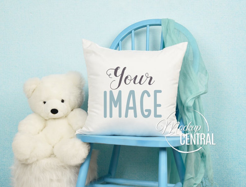 Download Baby White Square Mockup Pillow Nursery Bedroom Photo Mock ...