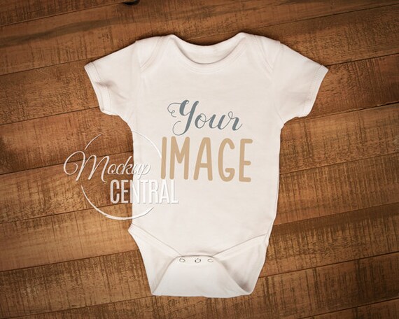 Blank White Baby Onepiece Mockup Fashion Design Styled Stock Etsy