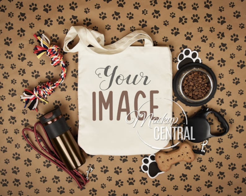 Download Blank White Canvas Tote Bag Mockup Pet Dog Bag Mock Up | Etsy