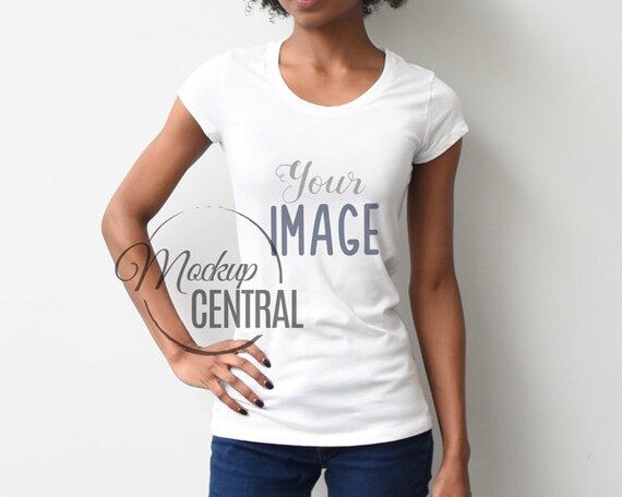 African American Woman S White Round Neck T Shirt Apparel Etsy