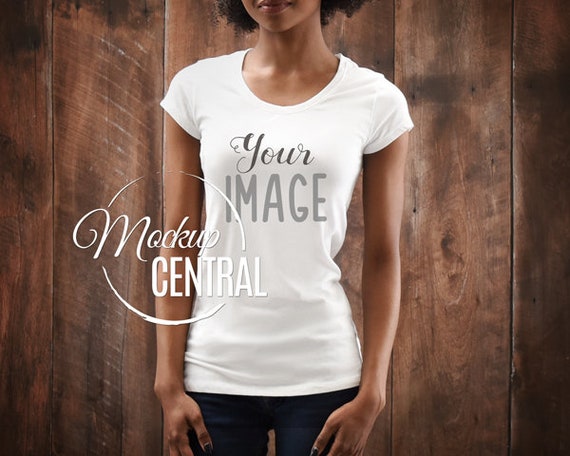 African American Woman S White Round Neck T Shirt Apparel Etsy