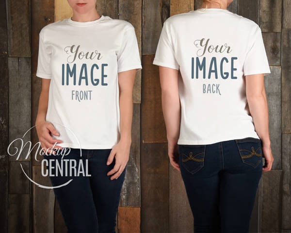 Download Blank White Women's T-Shirt Apparel Mockup Photo Front & | Etsy
