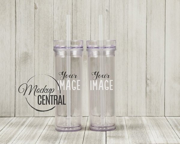 Download Clear Blank Tall Skinny Tumblers Set 16 Oz Cup Mockup Stock Etsy