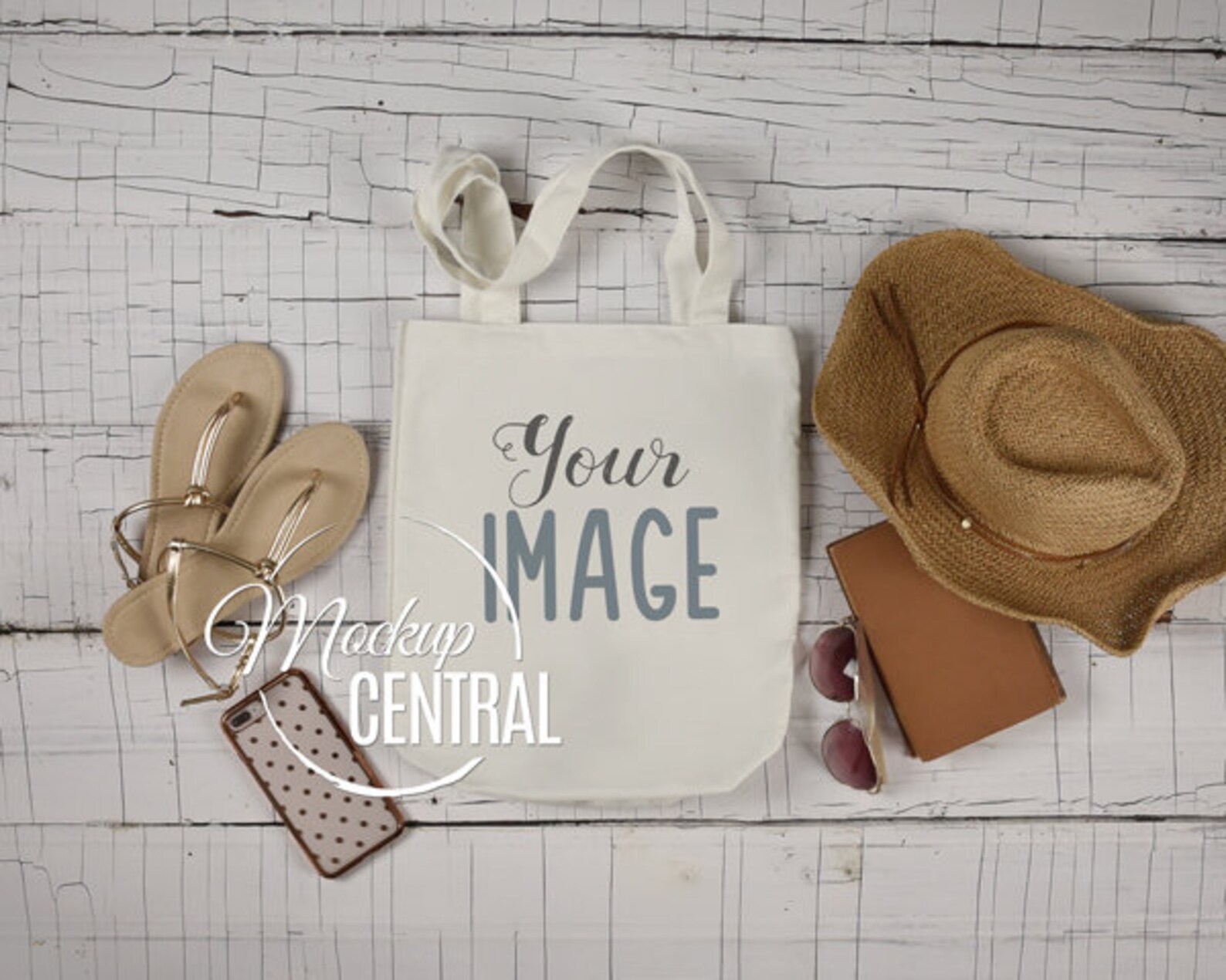 Download Blank White Canvas Tote Bag Mockup Summer Beach Shopping ...