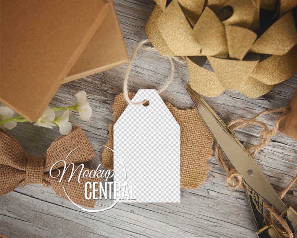 Instant Download Blank White Gift Tag Card Mockup Design Etsy