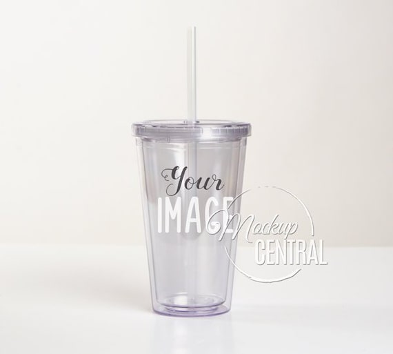 Download Clear Acrylic Insulated Tumbler 16 Oz Cup Mockup Stock Etsy