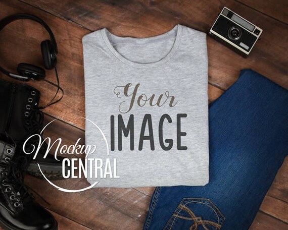 Download Blank Gray T-Shirt Apparel Mockup Fashion Styled Stock | Etsy