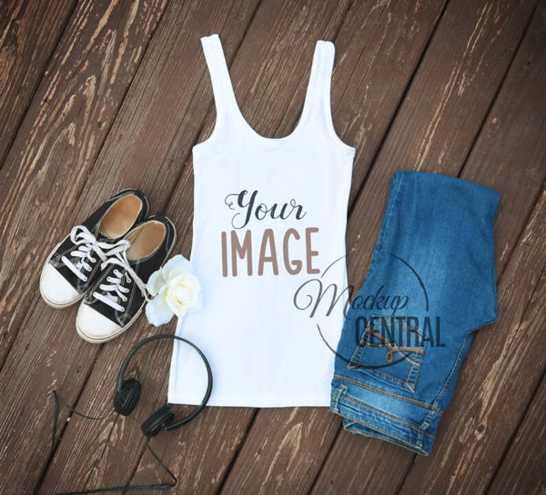 Download Blank White Tank Top Apparel Mockup Fashion Design Styled ...