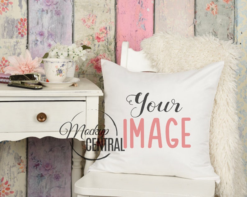 Download Blank White Square Mockup Pillow Living Room Chair Photo ...