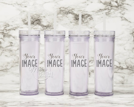 Clear Blank Tall 16 Oz Skinny Tumblers Party Set Of 4 Cup Etsy